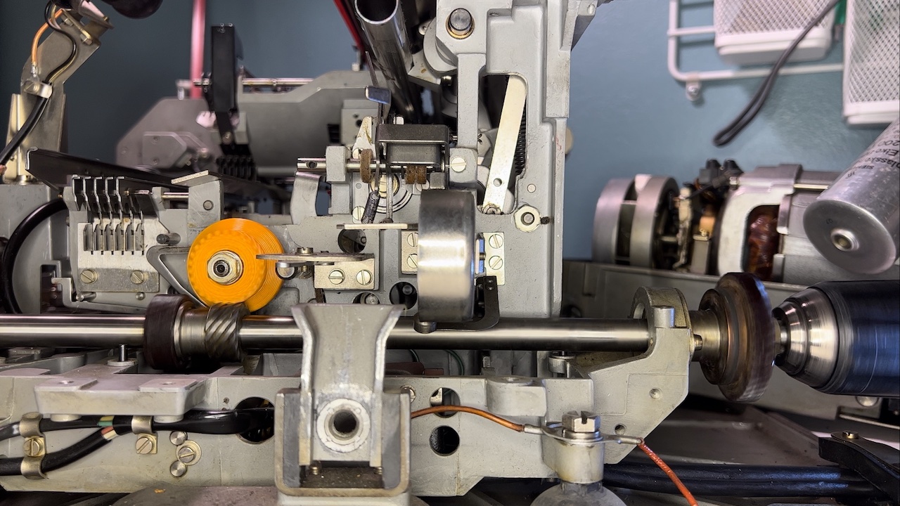 A photograph of the 3D-printed replacement clutch gear in action